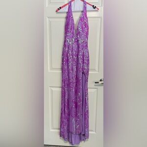 Rachel Allan Lilac Sequin Gown